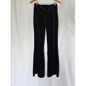 Women's Athleta Medium Elation Velvet Flare Pants Black Y2k Baggy